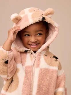 Imprimé ours en peluche marron - Polaire zippée (3mois-7ans)