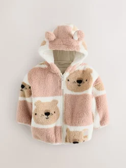 Imprimé ours en peluche marron - Polaire zippée (3mois-7ans)