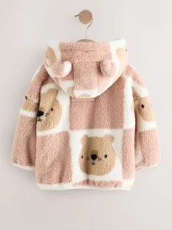 Imprimé ours en peluche marron - Polaire zippée (3mois-7ans)