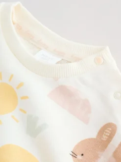 Imprimé personnage lapin blanc - Ensemble bébé sweat et legging de Pâques (0mois-2ans)