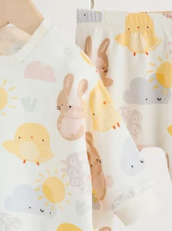 Imprimé personnage lapin blanc - Ensemble bébé sweat et legging de Pâques (0mois-2ans)