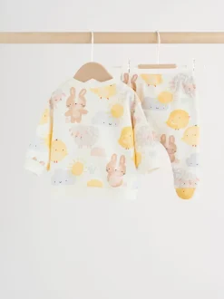 Imprimé personnage lapin blanc - Ensemble bébé sweat et legging de Pâques (0mois-2ans)