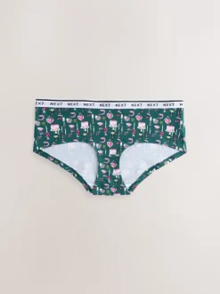 Imprimé table Rouge - Lot de 7 culottes à logo en coton