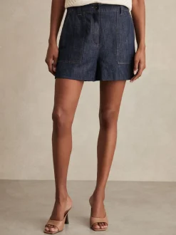 indigo - Shorts en lin Reiss Ashby