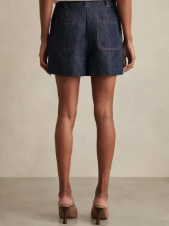 indigo - Shorts en lin Reiss Ashby