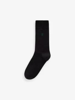 Inital - Chaussettes fraîches et durables brodées Noir 5 Pack