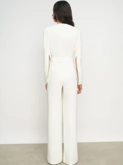 ivoire - Combinaison Reiss Evora à décolleté plongeant et manches fendues