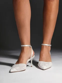 ivoire - Linzi Serenade Chaussures à talons en maille perlée