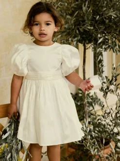 ivoire - Peignoir Flower Girls en taffetas Noeud (3mois-8ans)