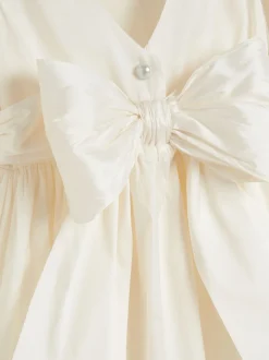 ivoire - Peignoir Flower Girls en taffetas Noeud (3mois-8ans)