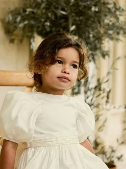 ivoire - Peignoir Flower Girls en taffetas Noeud (3mois-8ans)