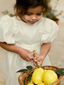 ivoire - Peignoir Flower Girls en taffetas Noeud (3mois-8ans)