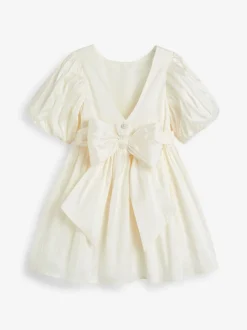ivoire - Peignoir Flower Girls en taffetas Noeud (3mois-8ans)