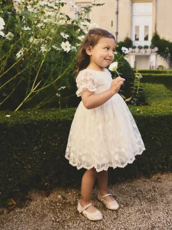 ivoire - Robe de bal brodée (3mois à8ans)