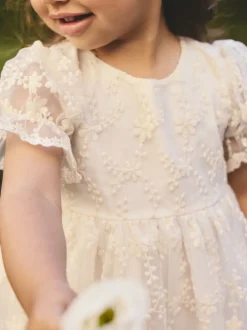 ivoire - Robe de bal brodée (3mois à8ans)