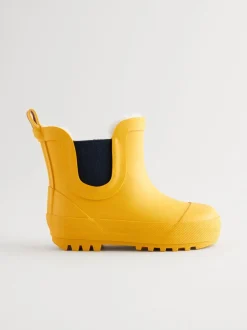 Jaune - Bottines en caoutchouc avec doublure chaude
