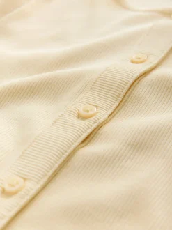 Jaune - Cardigan côtelé à manches longues (3-16ans)