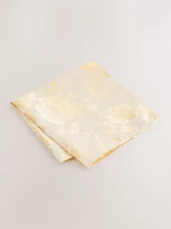 Jaune - Ensemble pochette à cravate et broche