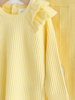 Jaune - Ensemble Pull et Leggings en maille Bébé 2 Pièces (0mois-3ans)