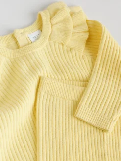 Jaune - Ensemble Pull et Leggings en maille Bébé 2 Pièces (0mois-3ans)