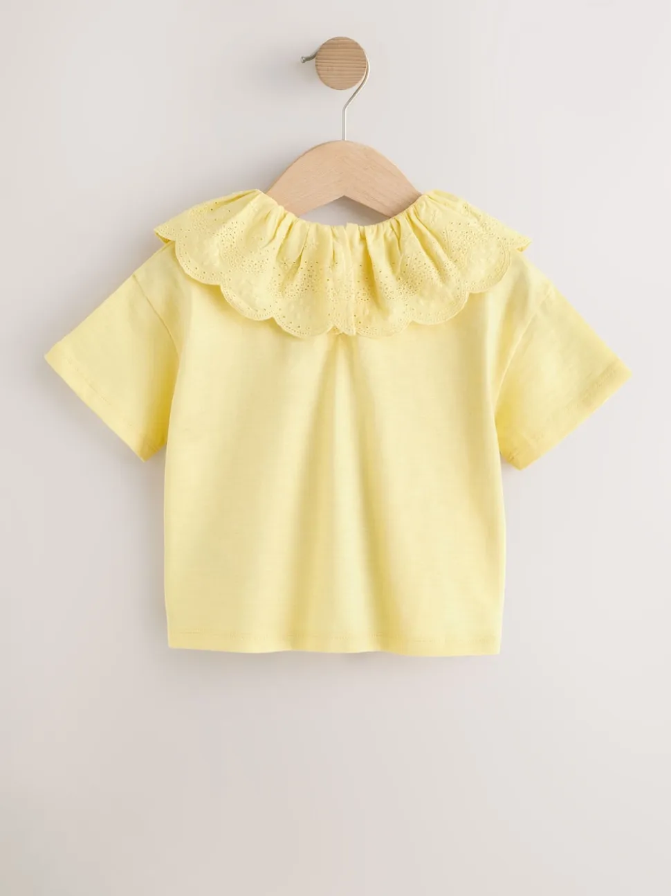 Jaune - Haut à manches courtes avec col brodé (3mois7ans)