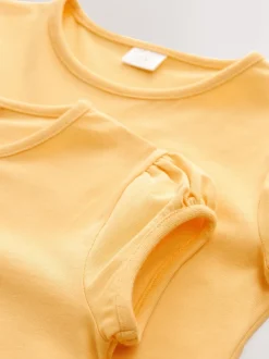 Jaune - Lot de 2 t-shirts à manches bouffantes (3-16ans)