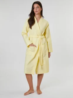 Jaune - Peignoir gaufré Loungeable 100% coton