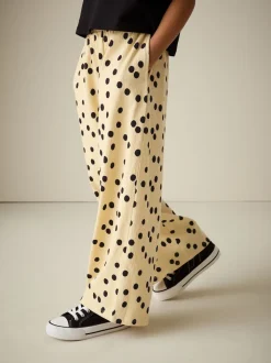 Jaune à pois - Pantalons Jambe large Texture (3-16ans)
