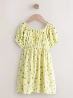 Jaune - Robe à manches courtes (3-16ans)