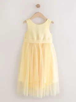 Jaune - Robe à nœud Flower Fille (3-12ans)