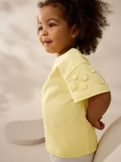 Jaune - T-shirt 100% coton Daisy à manches courtes (3mois-7ans)