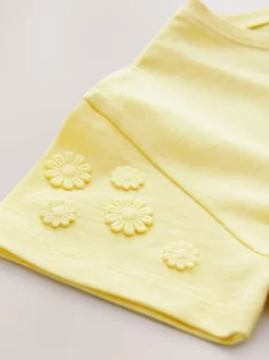 Jaune - T-shirt 100% coton Daisy à manches courtes (3mois-7ans)