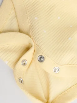 Jaune motif citrons - Lot de 5 bodies bébé à manches courtes