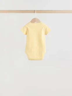 Jaune motif citrons - Lot de 5 bodies bébé à manches courtes