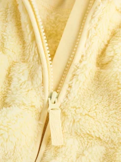 Jaune motif lapin - Veste zippée à capuche en polaire bébé (0mois-2ans)