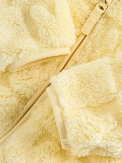 Jaune motif lapin - Veste zippée à capuche en polaire bébé (0mois-2ans)