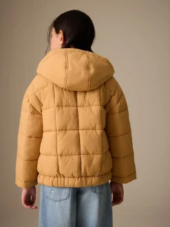 jaune ocre - Shower Resistant Square Quilted Coat (3-16yrs)