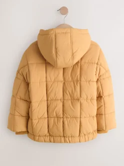 jaune ocre - Shower Resistant Square Quilted Coat (3-16yrs)
