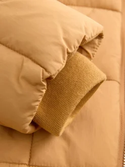 jaune ocre - Shower Resistant Square Quilted Coat (3-16yrs)