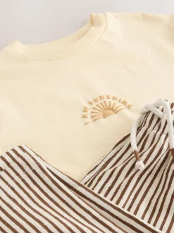 Jaune sunshine - Ensemble t-shirt à manches courtes et jogging léger (3mois-7ans)