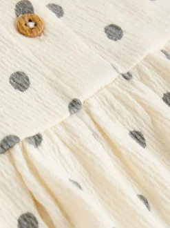 Jaune/Crème Pois/Rayure - Lot de 2 robes à manches courtes pour bébé (0mois à3ans)