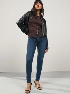 Jean bleu foncé - Jean skinny coupe slim à effet rehausseur