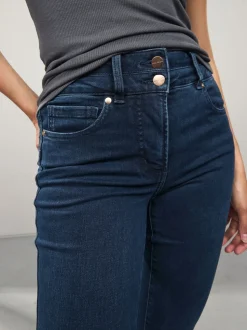 Jean bleu foncé - Jean slim boot cut réhaussant