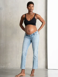 Jean de Grossesse Seraphine Underbump Coupe ajustée en tissu bio haut de gamme