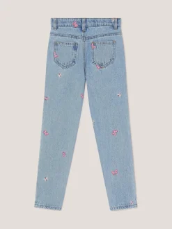 Jean droit brodé Monsoon papillon