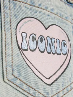 Jean droit River Island Loveheart Graffiti