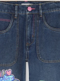 Jean en Denim à logo avec détails appliqués