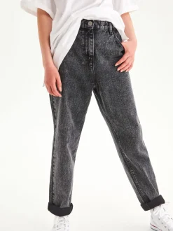 Jean gris - Jean mom 100 % coton (3-16ans)