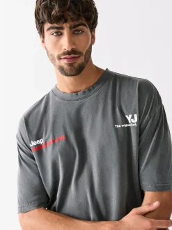 Jeep grise - T-shirt imprimé graphique de Noël