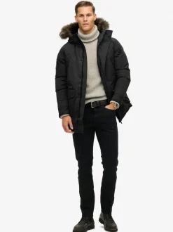Jet Black - Superdry Everest Faux Fur Parka Veste
